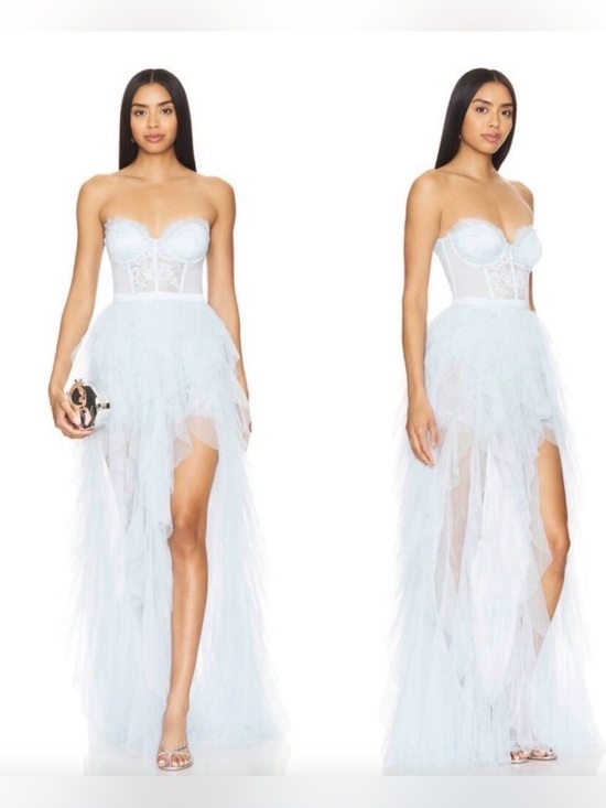For Love And Lemons Dresses & Skirts - For Love & Lemons Blue Corset Tulle Gown NWT Viral Princess Dress | REVOLVE